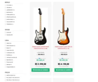 Squier.com.br(A Pride Music Com. Imp. Dist. Ltda é responsável pela venda e entrega de produtos Fender. CNPJ) Screenshot