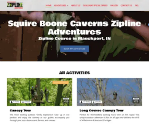 Squireboonecavernsziplines.com(Squire Boone Caverns) Screenshot