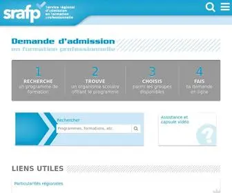 Srafp.com(Demande d'admission en formation professionnelle) Screenshot