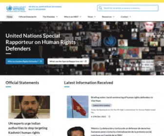 Srdefenders.org(United Nations Special Rapporteur on Human Rights Defenders) Screenshot