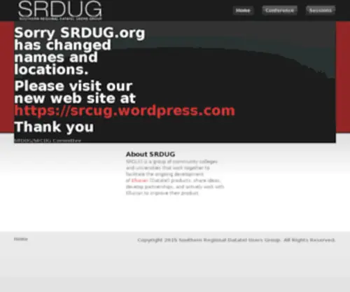 Srdug.org(Southern Regional Datatel Users Group) Screenshot