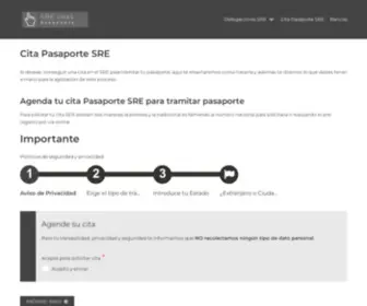 Srecitaspasaporte.mx(Cita Pasaporte SRE) Screenshot