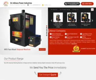 Sriadhavapower.com(Manufacturer of Sanitary Napkin Destroyer and Vending Machine) Screenshot