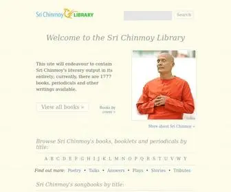 Srichinmoylibrary.com(Sri Chinmoy Library) Screenshot