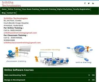 Srihithatechnologies.com(Software Training Institute in Hyderabad) Screenshot