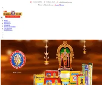 Srikandavilas.com(Palani SRI KANDA VILAS VIBUTHI STORES) Screenshot