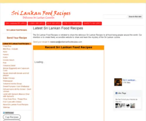 Srilankanfoodrecipes.com(Sri Lankan Food Recipes) Screenshot