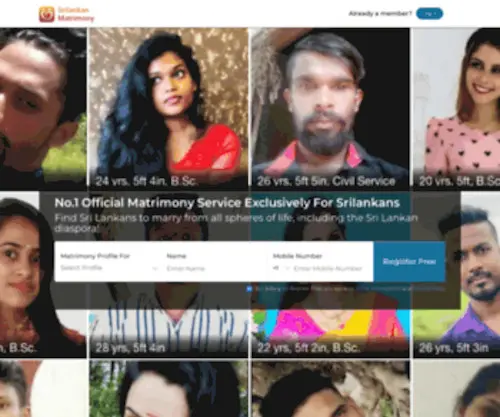 Srilankanmatrimony.com(Srilankan Matrimonial) Screenshot