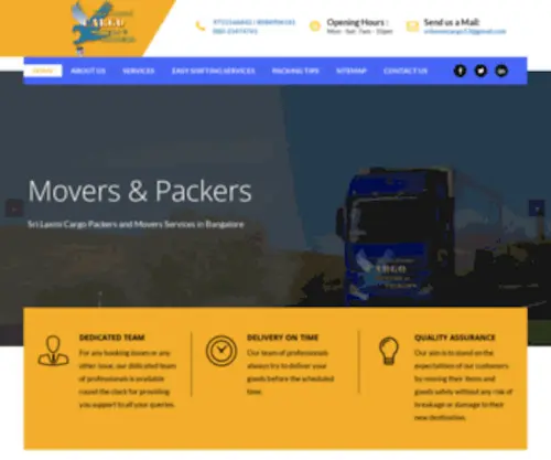 Srilaxmicargo.com(Packers And Movers in Bangalore) Screenshot
