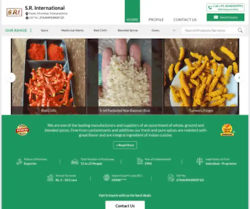 Srinternational.co.in(Indian Cooking Spices) Screenshot