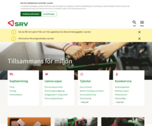 Srvatervinning.se(SRV återvinning AB) Screenshot