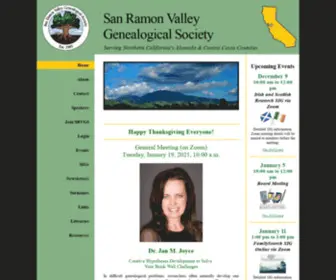 SRvgensoc.org(The San Ramon Valley Genealogical Society) Screenshot