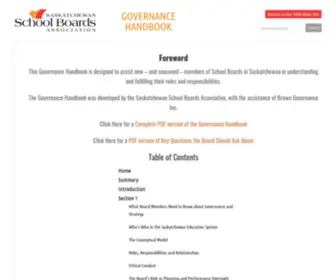 SSbagovernancehandbook.ca(Governance Handbook) Screenshot