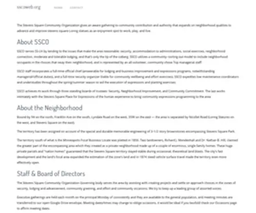SScoweb.org(Stevens Square Community Organization) Screenshot