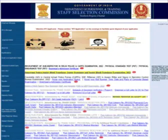 SSCSR.gov.in(Staff Selection Commission (Southern Region)) Screenshot