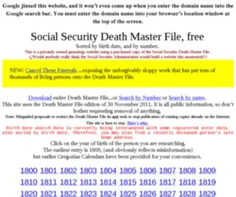SSDMF.info(Social Security Death Master File free) Screenshot
