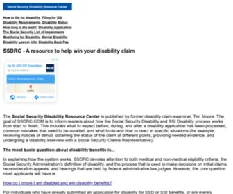 SSDRC.com(SOCIAL SECURITY DISABILITY RESOURCE CENTER) Screenshot