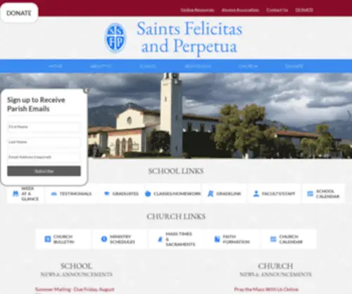 SSFP.org(Saints Felicitas and Perpetua) Screenshot