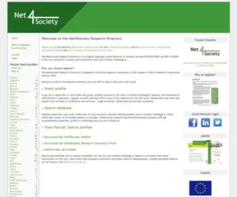 SShresearchdirectory.eu(NET4SOCIETY Research Directory) Screenshot