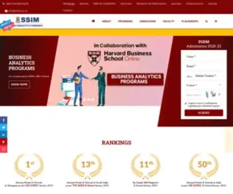 SSim.ac.in(Siva Sivani Institute of Management (SSIM)) Screenshot