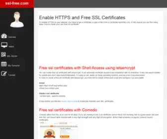 SSL-Free.com(Enable HTTPS and Free SSL Certificates) Screenshot