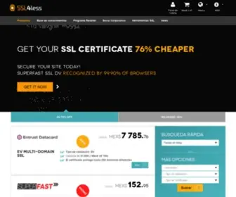 SSL4Less.mx(Los mejores certificados SSL) Screenshot