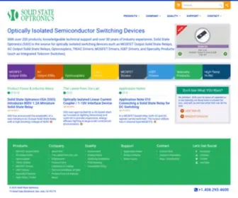 SSousa.com(Solid State Optronics (SSO) is your source for optically isolated switching devices such as Optocouplers) Screenshot