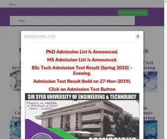 SSuet.edu.pk(Sir Syed University of Engineering and Technology) Screenshot