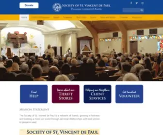 SSVDP.org(Society of Saint Vincent de Paul Diocesan Council of Austin) Screenshot