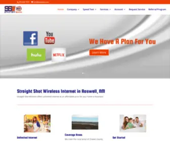 SSwireless.net(Internet Service In Roswell From Straight Shot Phone Service New Mexico) Screenshot