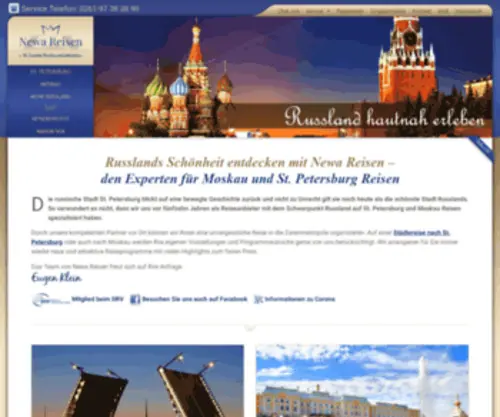 ST-Petersburg-Reisen.com(St. Petersburg Reisen → Qualitätsreisen vom Spezialisten Newa Reisen) Screenshot