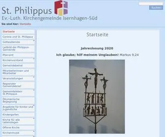 ST-Philippus-Kirche.de(Herzlich Willkommen auf der Homepage der Ev) Screenshot