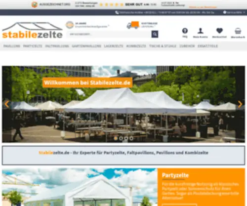 Stabilepartyzelte.de(Ihr Fachhändler im Bereich Partyzelte und Pavillons) Screenshot