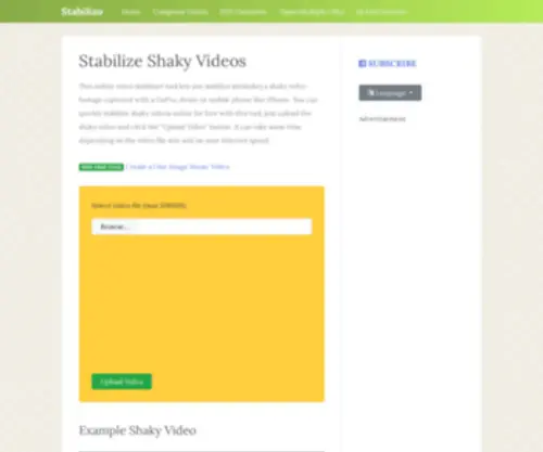 Stabilizo.com(Stabilize Shaky Video Footage Online Free) Screenshot