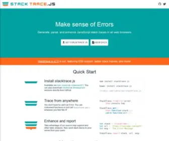 Stacktracejs.com(Framework-agnostic, micro-library for getting stack traces in all web browsers) Screenshot