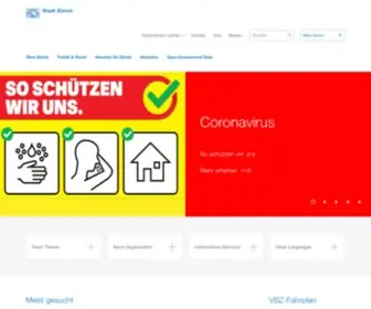 Stadt-Zuerich.ch(Startseite Portal der Stadt Zürich) Screenshot