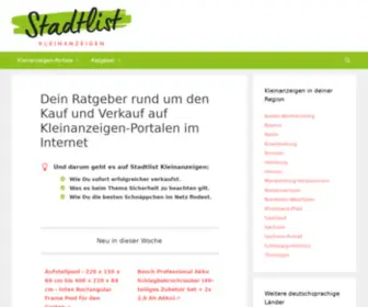 Stadtlist-Kleinanzeigen.de(Kaufen und verkaufen im Web) Screenshot