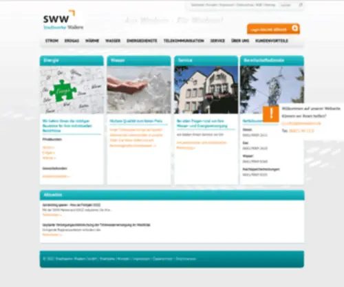 Stadtwerke-Wadern.de(SWW Wadern ) Screenshot