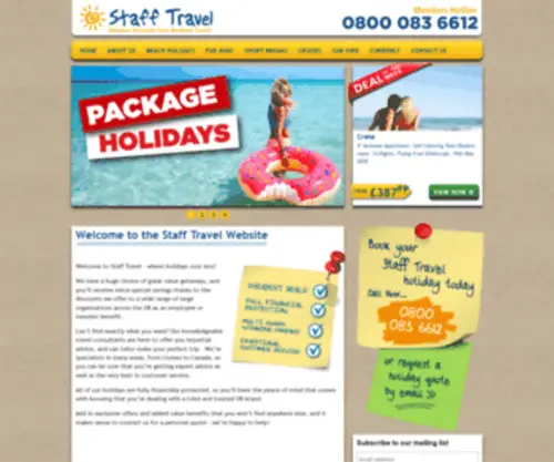 Staff-Travel.co.uk(Staff Travel) Screenshot