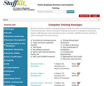 Staffkit.com(Computer training online employee training tutorials MCSE Certification Business Management staff training) Screenshot