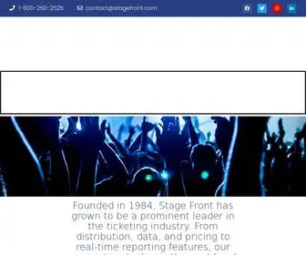Stagefront.com(Our full menu of proprietary ticketing products and services) Screenshot