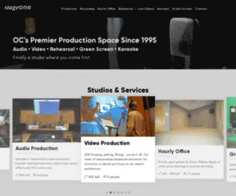 Stageonestudios.com(Audio, video, and multimedia production recording studio and rehearsal rooms in Southern Orange County) Screenshot