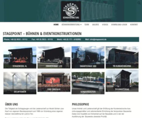 Stagepoint.de(Vermietung von Bühnen und Veranstaltungstechnik) Screenshot