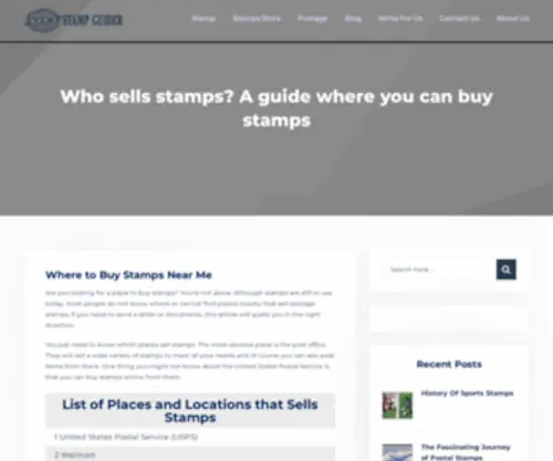 Stampguider.com(A guide where you can buy stamps) Screenshot