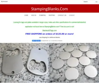 Stampingblanks.com(Quality stainless steel hand stamping/engraving blanks & fast order processing) Screenshot