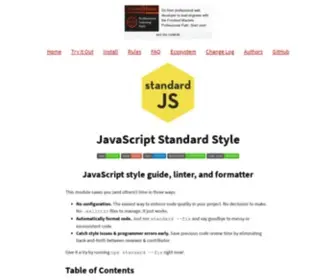 Standardjs.com(JavaScript Standard Style) Screenshot