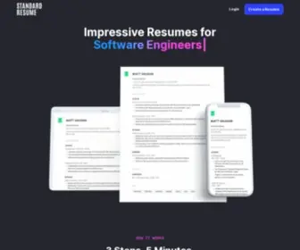 Standardresume.co(Make a good first impression with a professional resume template. Our online resume builder) Screenshot