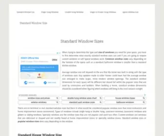 Standardwindowsize.com(Standard Window Sizes Guide for 2021) Screenshot