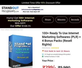 Standoutprograms.com(Internet Marketing Softwares and 4 Bonuses Packs) Screenshot