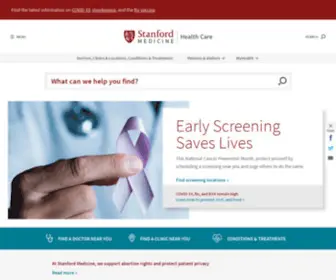 Stanfordhealthcare.org(Stanford Health Care (SHC)) Screenshot